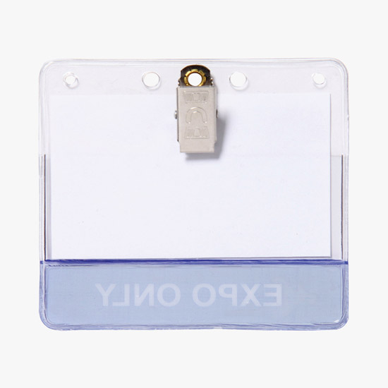 2 1/2 x 4 Custom-Printed Title Badge Holders - Clip Attachment