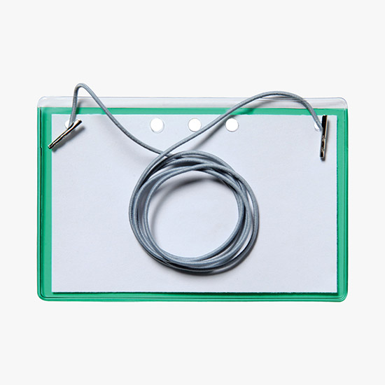 2 1/2 x 4 Translucent Badge Holders - Neck Cord Attachment