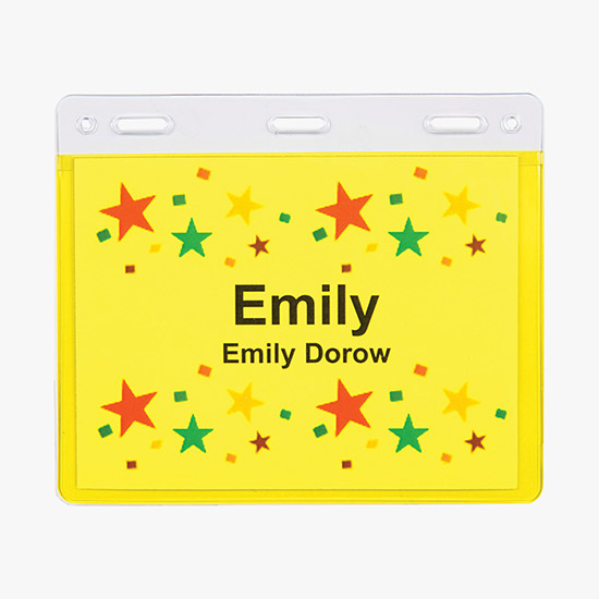 3 x 4 Translucent Badge Holders - Slotted