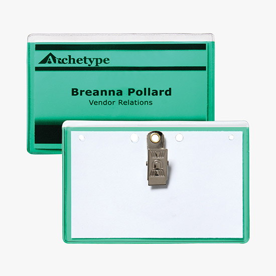 2 1/2 x 4 Translucent Badge Holders - Clip Attachment