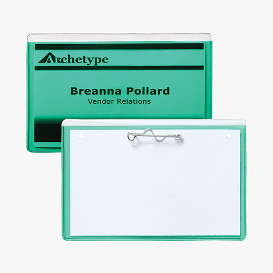 2 1/2 x 4 Translucent Badge Holders - Pin/Clip Attachment