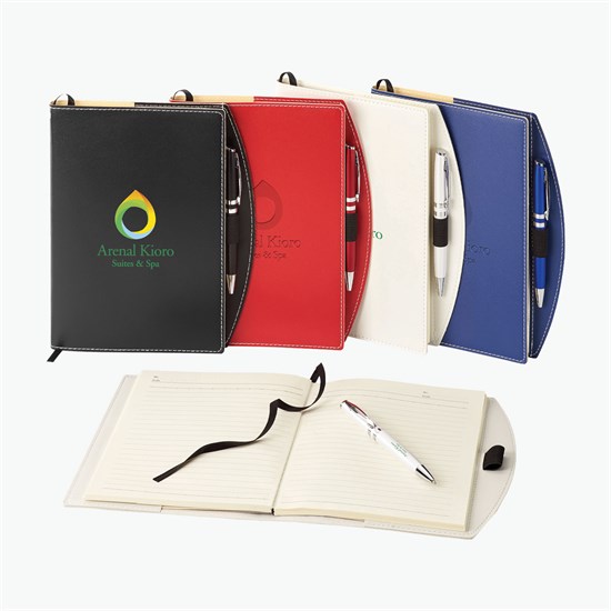 Bradford Refillable Curve Journal and Pen Combo - Full Color