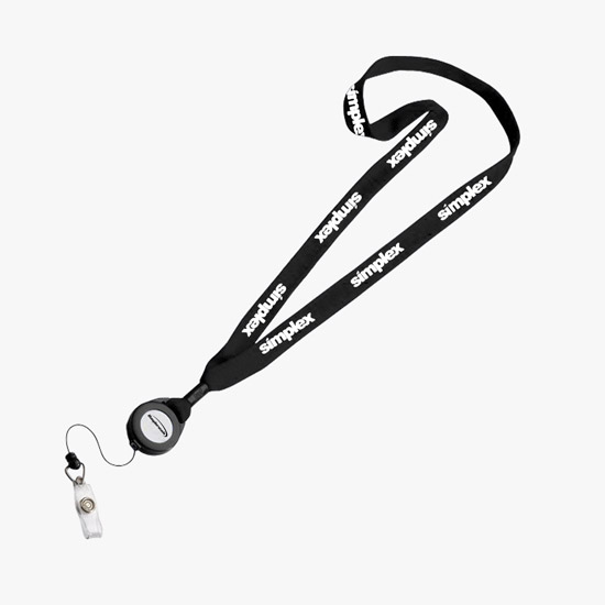 3/4 Cotton Lanyard with Retractable Badge Reel