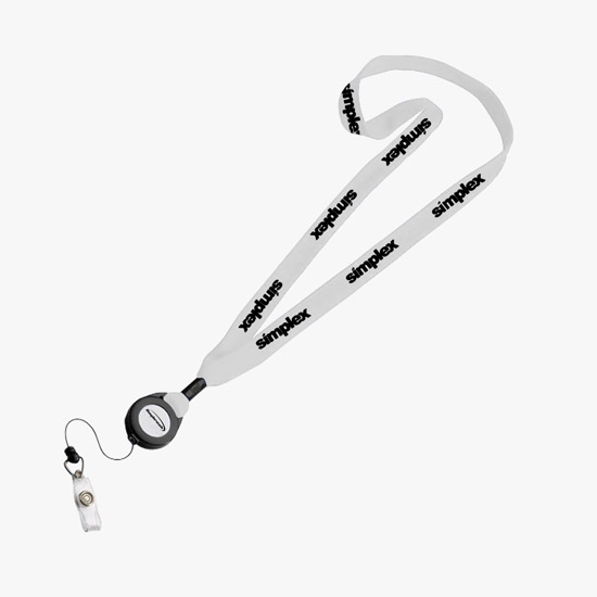 3/4 Cotton Lanyard with Retractable Badge Reel
