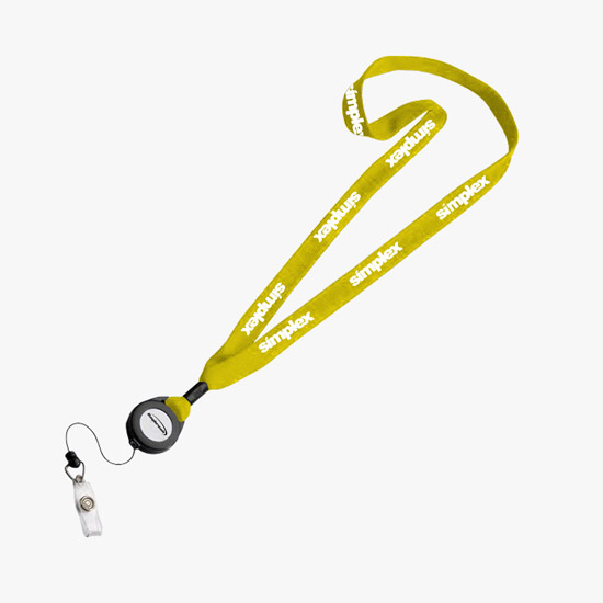 3/4 Cotton Lanyard with Retractable Badge Reel