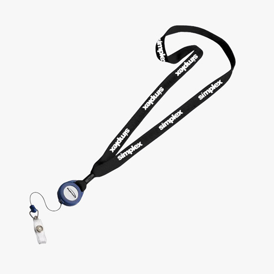 3/4 Cotton Lanyard with Retractable Badge Reel