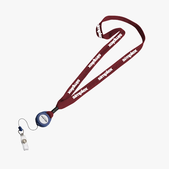 3/4 Cotton Lanyard with Retractable Badge Reel