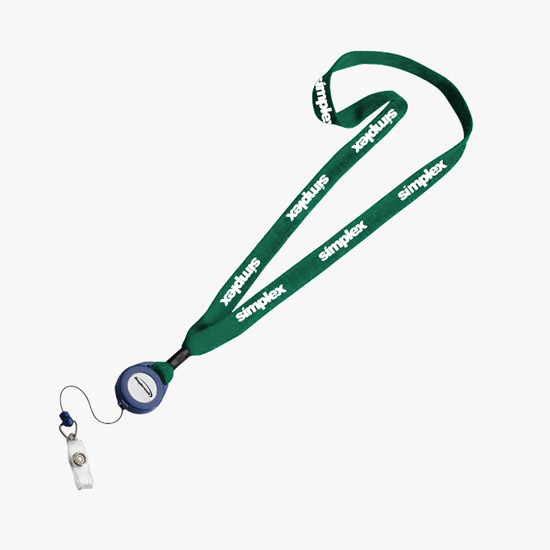 3/4 Cotton Lanyard with Retractable Badge Reel