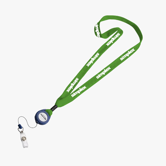 3/4 Cotton Lanyard with Retractable Badge Reel