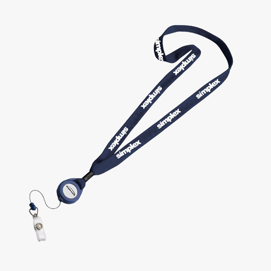 3/4 Cotton Lanyard with Retractable Badge Reel