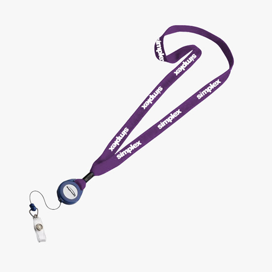 3/4 Cotton Lanyard with Retractable Badge Reel