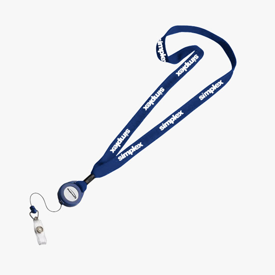 3/4 Cotton Lanyard with Retractable Badge Reel