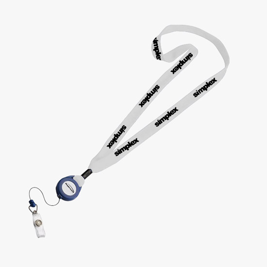 3/4 Cotton Lanyard with Retractable Badge Reel