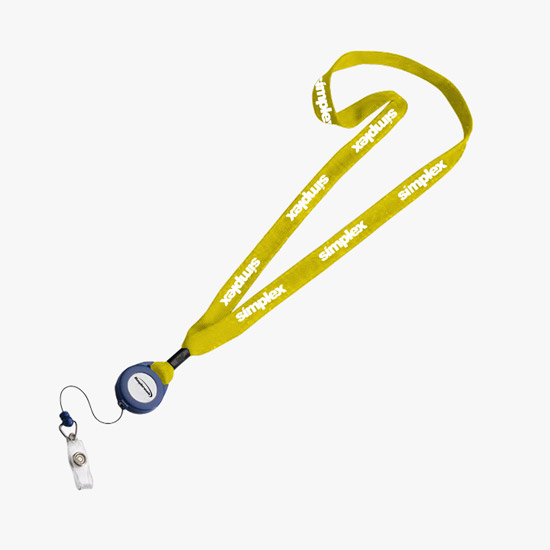 3/4 Cotton Lanyard with Retractable Badge Reel