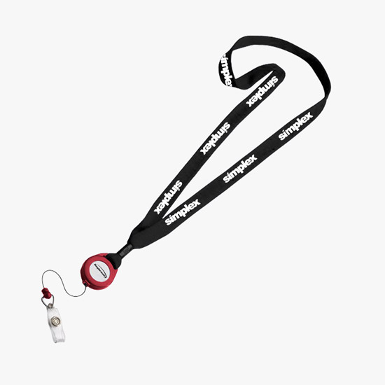 3/4 Cotton Lanyard with Retractable Badge Reel