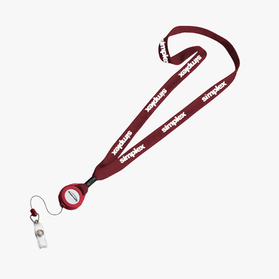 3/4 Cotton Lanyard with Retractable Badge Reel