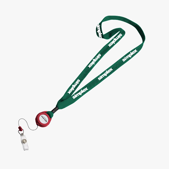 3/4 Cotton Lanyard with Retractable Badge Reel