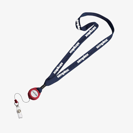 3/4 Cotton Lanyard with Retractable Badge Reel