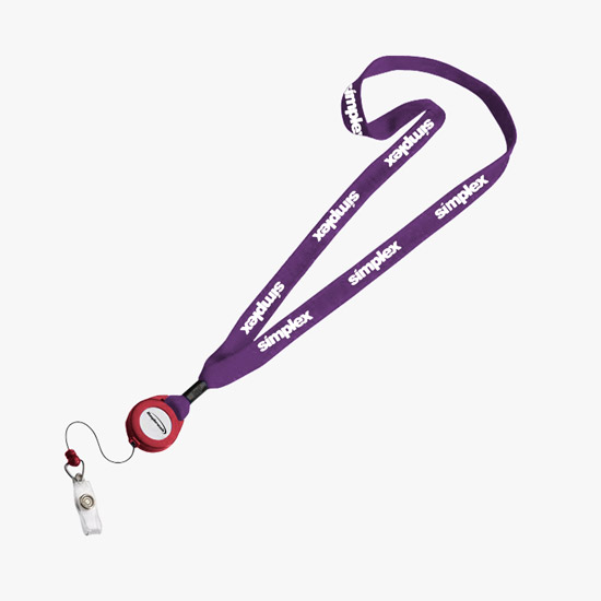 3/4 Cotton Lanyard with Retractable Badge Reel