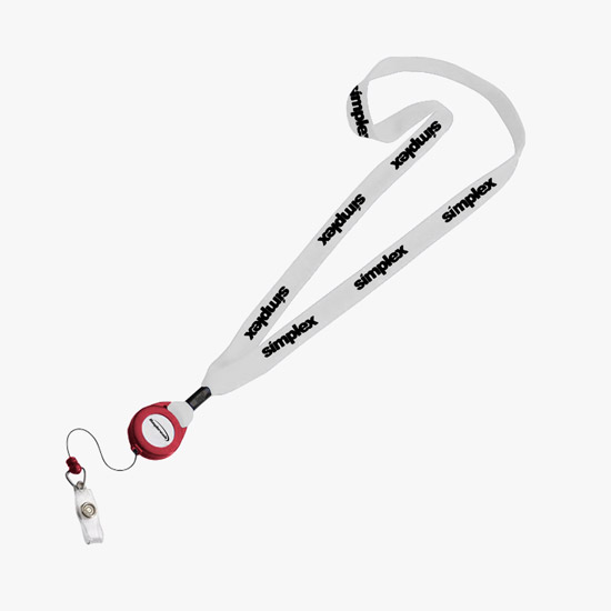 3/4 Cotton Lanyard with Retractable Badge Reel