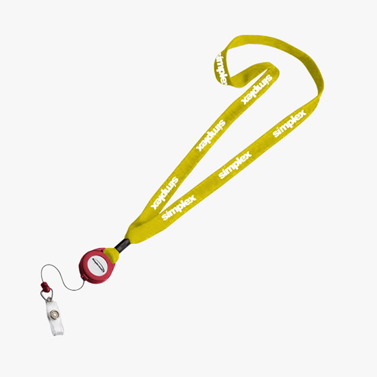 3/4 Cotton Lanyard with Retractable Badge Reel