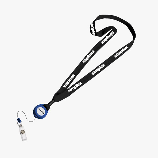 3/4 Cotton Lanyard with Retractable Badge Reel