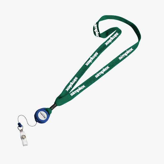 3/4 Cotton Lanyard with Retractable Badge Reel