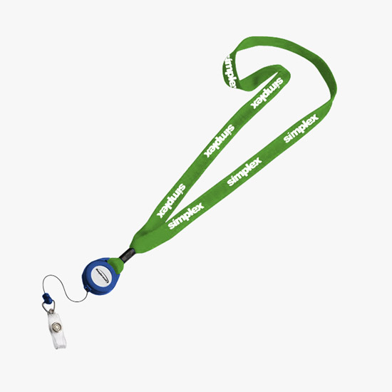 3/4 Cotton Lanyard with Retractable Badge Reel