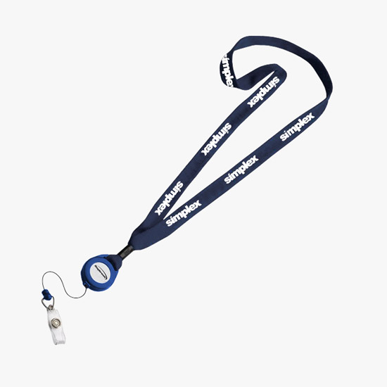 3/4 Cotton Lanyard with Retractable Badge Reel