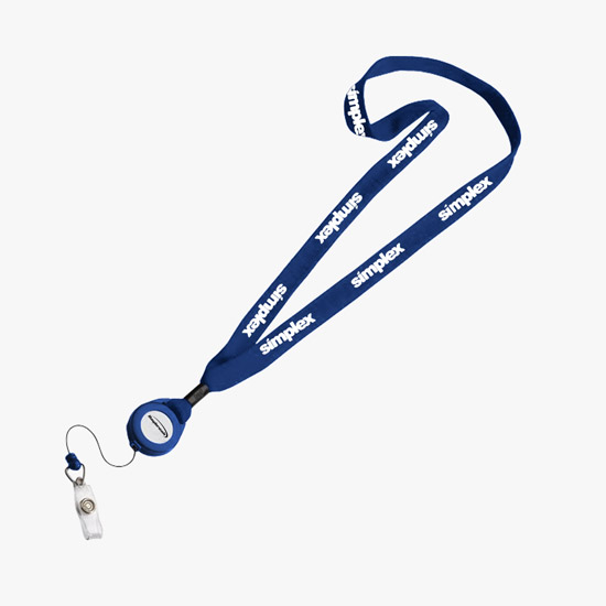 3/4 Cotton Lanyard with Retractable Badge Reel