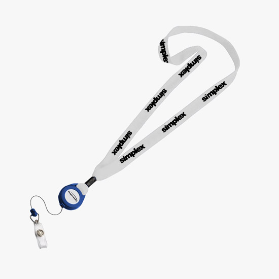 3/4 Cotton Lanyard with Retractable Badge Reel