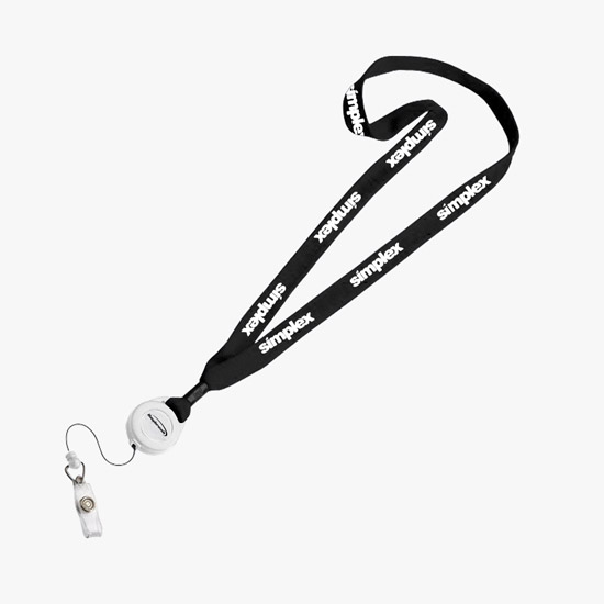 3/4 Cotton Lanyard with Retractable Badge Reel