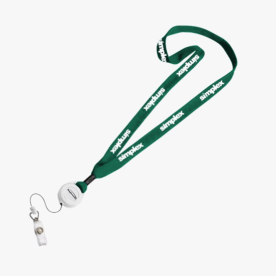 3/4 Cotton Lanyard with Retractable Badge Reel