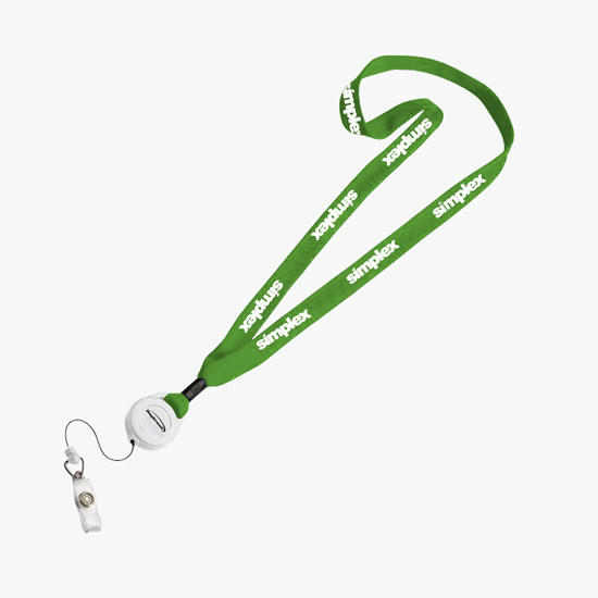 3/4 Cotton Lanyard with Retractable Badge Reel