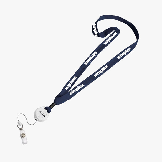 3/4 Cotton Lanyard with Retractable Badge Reel