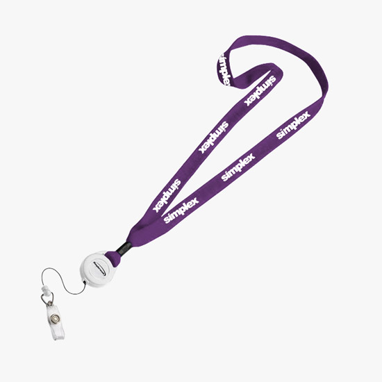 3/4 Cotton Lanyard with Retractable Badge Reel