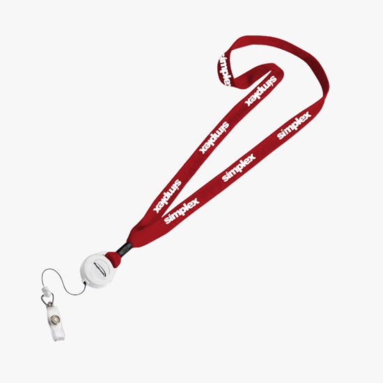 3/4 Cotton Lanyard with Retractable Badge Reel
