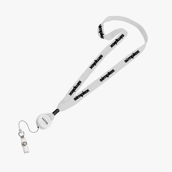 3/4 Cotton Lanyard with Retractable Badge Reel