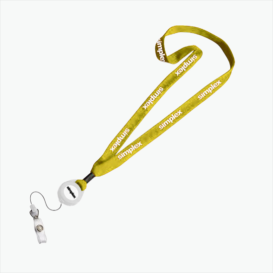 3/4 Cotton Lanyard with Retractable Badge Reel