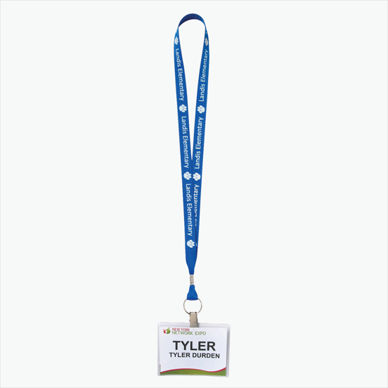 5/8 Economy Polyester Lanyard with 3 x 4 Badge Holder Combo