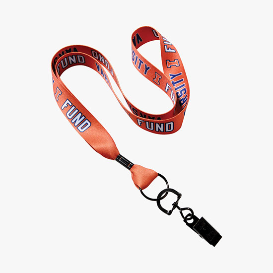 3/4 Heavyweight Satin Lanyard - Black Swivel Bulldog Clip