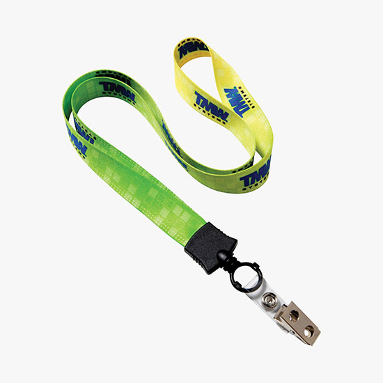 3/4 Heavyweight Satin Lanyard - O-Ring w/Vinyl Bulldog Extender