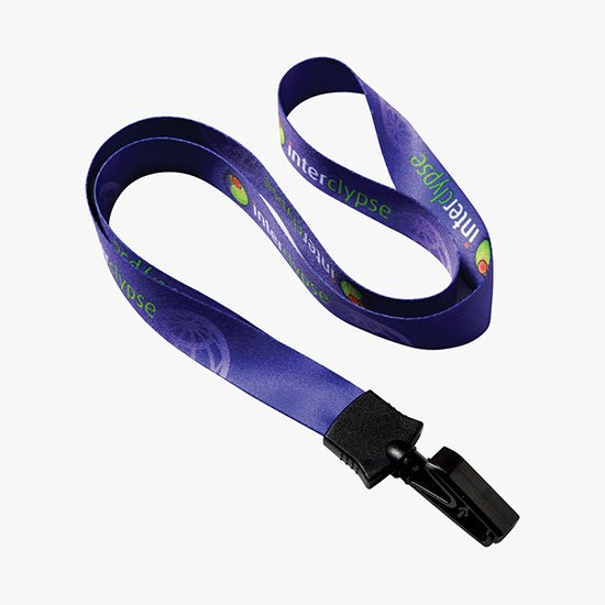 3/4 Heavyweight Satin Lanyard - Plastic Bulldog Clip