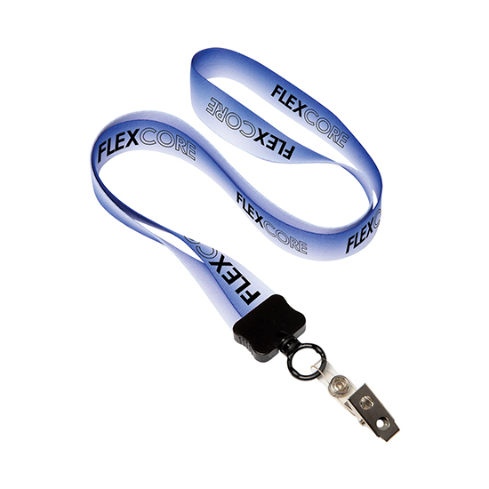 MARCO 3/4 Gradient Full Color Lanyard w/Vinyl Bulldog Clip - 24-Hour Production