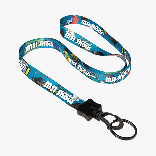 1/2 Full Color Lanyard w/Swivel Hook w/Metal Split Ring