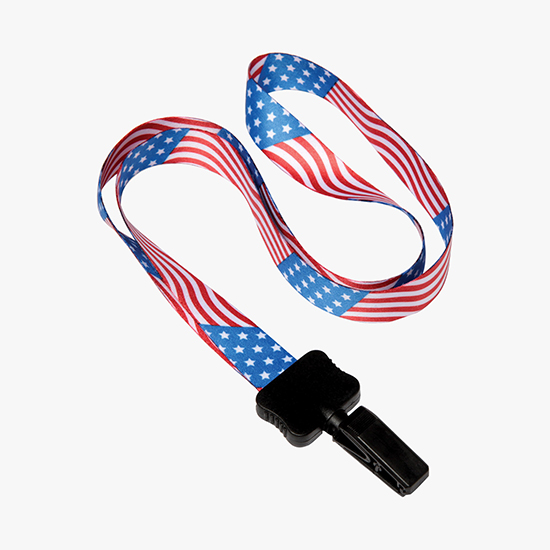 3/4 Full Color Lanyard w/Bulldog Clip