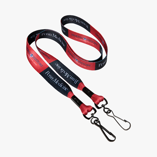 3/4 Full Color Lanyard w/Double Swivel Hook