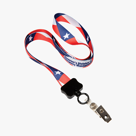 3/4 Full Color Lanyard w/Vinyl Bulldog Clip
