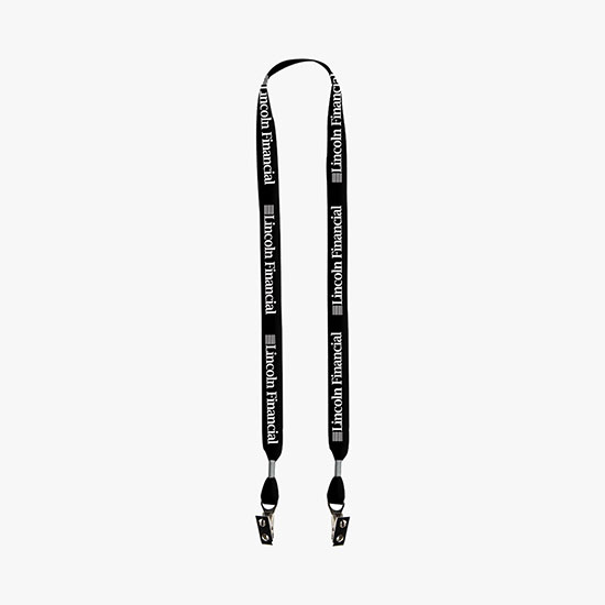 3/4 Nylon Web Lanyard - Double Bulldog Clip