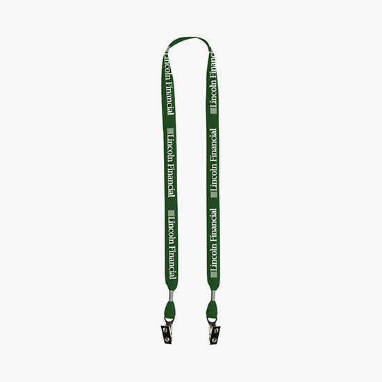 3/4 Nylon Web Lanyard - Double Bulldog Clip